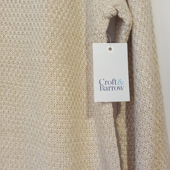 Croft & Barrow Cable Yoke Sweater Petite XXL PXXL Oatmeal/Tan NWT - Picture 4 of 7